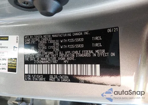 2021 Lexus Rx 350 z USA, uszkodzony, nr VIN 2T2HZMAA4MC211667